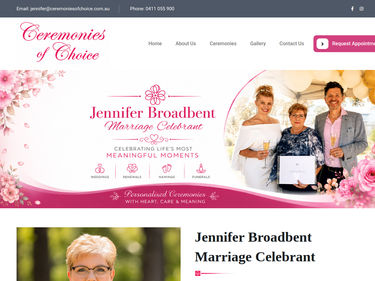 Ceremonies of Choice website