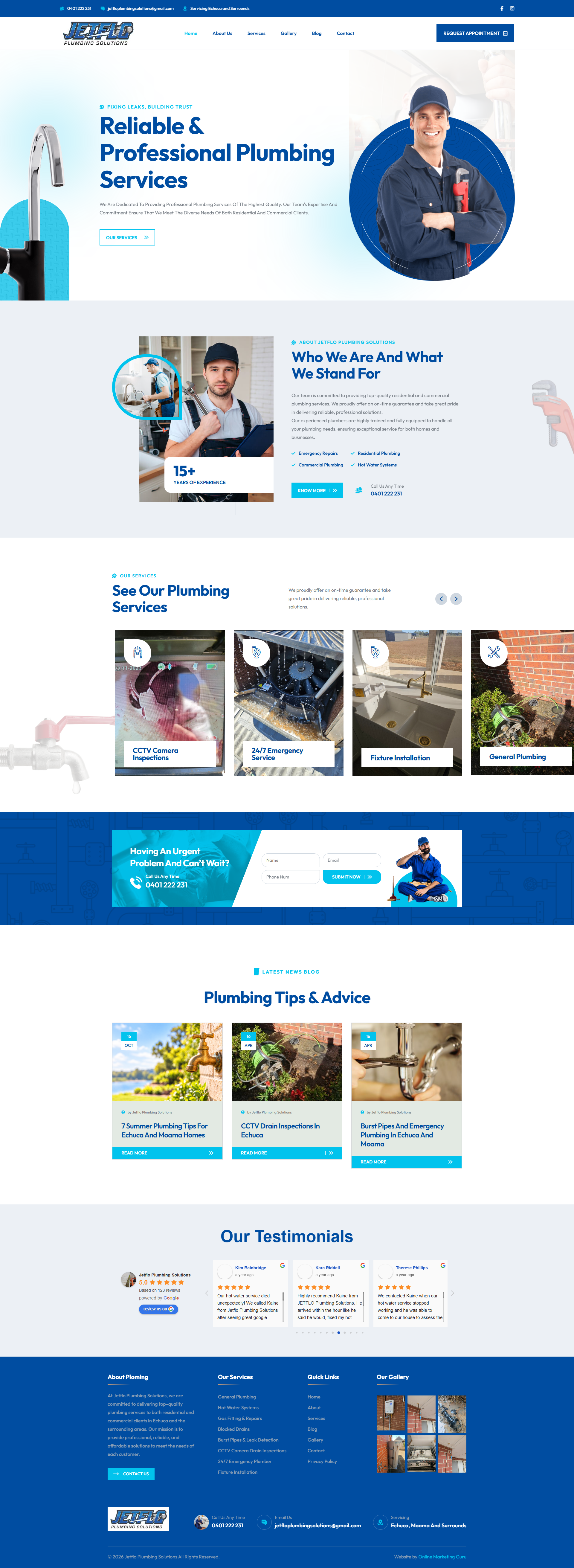 Jetflo Plumbing Solutions homepage