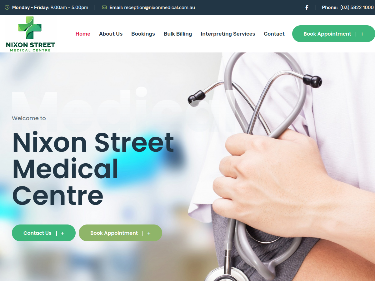 Nixon Street Medical Centre website