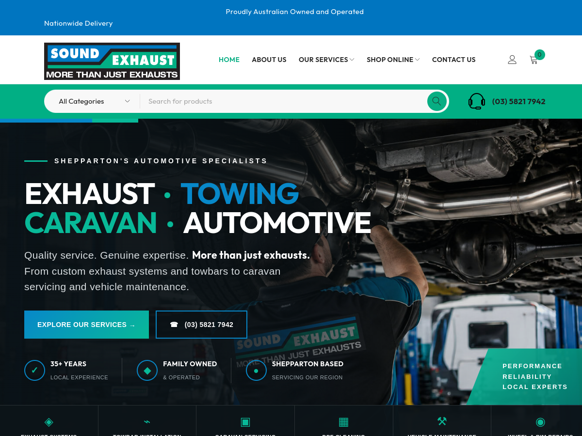 Sound Exhaust website design